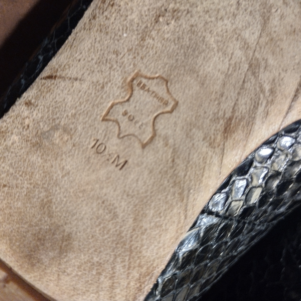 Tory Burch Black Snake Georgia Flats Size 10.5 - Picture 7 of 9